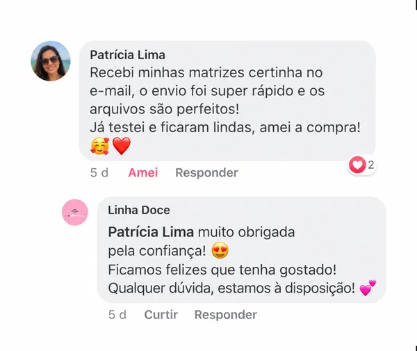 Comentário de cliente